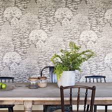 Sanderson Woodland Toile Ivory Charcoal Toile Wallpaper Wallpaper Stores Scenic Wallpaper
