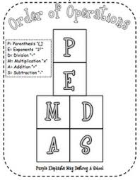 Order Of Operations Purple Elephants May Destroy A School Use This Ws As An Aid To Teach Order Order Of Operations Math Notebooks Math Interactive Notebook