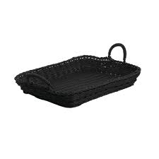 Maybe you would like to learn more about one of these? Expressly Hubert Rectangular Black Polypropylene Washable Basket Tray With Handles 21 1 8 L X 14 5 8 W X 4 D
