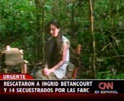Ex candidata a la presidencia de su país, sufrió un calvario de más de seis años como cautiva de la guerrilla de las fuerzas armadas revolucionarias de colombia (farc). Ejercito Colombiano Rescata A Ingrid Betancourt Y A 14 Secuestrados Mas Ampliacion Noticias Agencia Peruana De Noticias Andina