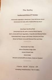 Our Lunch Menu for tomorrow Sunday 27th. For bookings or enquiries please  call or text 086 3222878 . Open from 12.