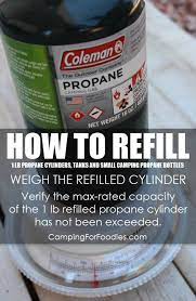 Here's more about it and why they do that there will be a clear demarcation indicating the level of propane inside the tank! How To Refill 1 Lb Propane Tanks Using A Propane Refill Adapter For Disposable Camping Propane Canisters