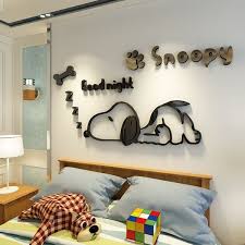 Large Snoopy Mural Cartoon Dog 3 D Wall Stickers Kindergarten Children Room Sitting Room Bedroom Wall Wall Stickers Bedroom Childrens Room Decor Kids Room Wall