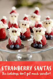 Strawberry Santa Christmas Dessert Recipe Driscoll S Recipe Christmas Food Desserts Santa Recipes Strawberry Santas