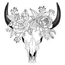 Black And White Drawing Of A Bison Skull Vector Id619396762 416 416 Bull Tattoos Bull Skull Tattoos Taurus Tattoos