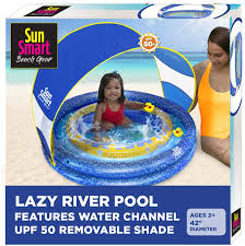 Trusted suppliers offer lazy river pool kits that are easy to assemble and perfect as a diy project. Lazy River Kiddie Pool With Two Toy Duckies Inflatable Kids Pool With Removable Upf50 Sunshade Canopy Walmart Com Walmart Com