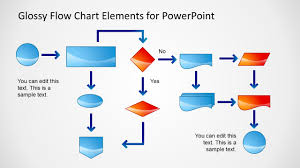 Glossy Flow Chart Template For Powerpoint