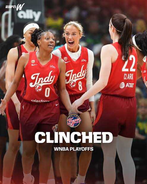 OFFICIALLY CLINCHED ☑️ The Indiana Fever booked its spot in the playoffs  with Portland's loss Friday night.