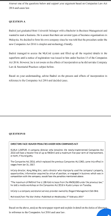 All 438 sections of companies act are notified by the ministry of corporate affairs (mca) and majority of the rules to the various chapters/sections of the companies act sections 253 to 269 has been omitted w.e.f. Answer One Of The Questions Below And Support Your Argument Based On Companies Law Act 2016 And Cases Law Question A Badrul Just Graduated From Course Hero