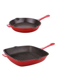 Berghoff Neo Frying Pan And Grill Pan Set 2 Pc Cast Iron Cookware Set Cookware Set Cast Iron Set