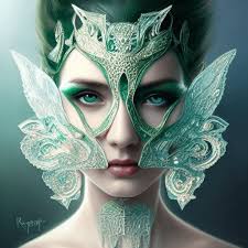 Beautiful Seductive Woman with Stunning Ice Crystal Mask · Creative Fabrica