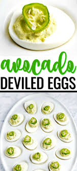 These Party Ready Avocado Deviled Eggs Are An Easy Appetizer Recipe For All Get Togethe Avocado Deviled Eggs Easy Appetizer Recipes Avocado Deviled Eggs Recipe