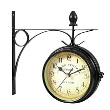 Check spelling or type a new query. Sunsky Wrought Iron Clock Vintage Decorative Double Sided Wall Clock Black
