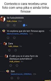 Cara recebeu uma foto com uma pika e ainda tinha fimose 