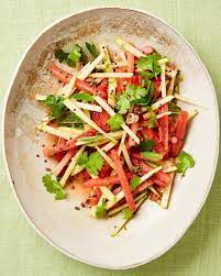 Yotam Ottolenghi S Watermelon Green Apple And Lime Salad Groenten Recepten Watermeloen Salade Appel Salade