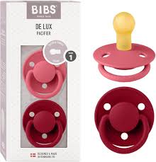 BIBS De Lux Soother 2-Pack, BPA Free Dummy Pacifier, Round Nipple. Natural  Rubber Latex, Size 1 (0-6 Months), CoralRuby : Amazon.co.uk: Baby Products