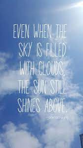 Pick your favourite quote about blue sky from the list of our favourite clear blue skies quotes below or check out our whole list of the best blue sky quotes. Even When The Sky Is Filled With Clouds The Sun Still Shines Above Sunset Quotes Cloud Quotes Weather Quotes