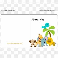 Personalize thank you cards with photos + text. Cute Jungle Animals Baby Shower Thank You Card Free Printable Baby Shower Invitations Hd Png Download 792x576 2189592 Pngfind