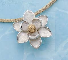 Christmas Collection Magnolia Blossom Pendant Shown On A Heavy Mesh Chain Jamesavery Pendant Magnolia Blossom James Avery