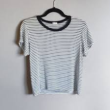 Black And White Striped Tee Brandy Melville Striped Tee Fashion Striped Tee Brandy Melville