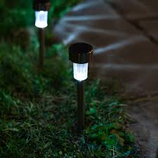 Shop Lawnlites Solar Stainless Steel Stake Accent Led Lights 8 Pack On Sale Overstock 20585594