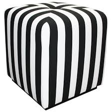 Black And White Striped Outdoor Ottoman Ottomans Black And White Decor Black And White Interior Black Ottoman
