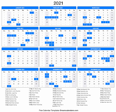 At the bottom of the calendar, the public holidays for the whole year are indicated in a different color for easier visibility. Printable Calendar 2021 Calendar Printables Calendar Template Editable Calendar