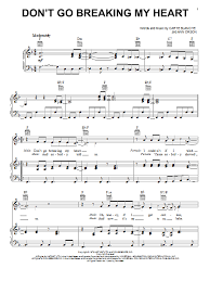Lyrics, letras da musica i got mixed emotions did i finally find me a river that could lead me out to the ocean? Abby Mallard Don T Go Breaking My Heart Sheet Music Pdf Notes Chords Pop Score Piano Vocal Guitar Right Hand Melody Download Printable Sku 53941