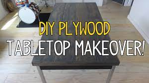 Plastic laminate is an inexpensive, durable counter top surface that comes in many styles and colors. Simple Diy Plywood Plank Tabletop Makeover Youtube