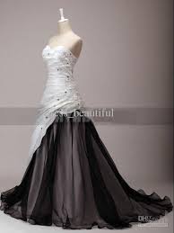 Black And White Chiffon Wedding Dresses Wholesale White Dress Buy Newest Black And White D Black Wedding Dresses Wedding Dress Organza Gothic Wedding Dress