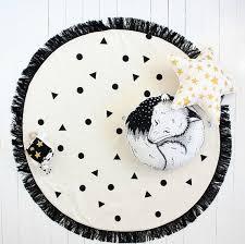 Black And White Rug Kids Room Black Confetti Round Play Mat Nursery Rug Decor Hand Printed Organic Made To Order Nursery Rugs Round Play Mat Padded Play Mat