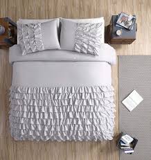 It exudes feminine vibe with floral swags in a pretty vintage light blue. Chezmoi Collection Ella 2 Piece Gray Shabby Chic Waterfall Ruffle Comforter Set Twin Size Walmart Com Walmart Com