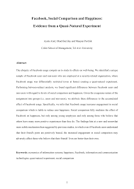 These best survey sites are an awesome way to make extra money during downtimes. Pdf The Impact Of Facebook On Social Comparison And Happiness Evidence From A Natural Experiment