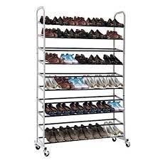 Rolling Shoe Rack Maidmax 10 Tiers Free Standing 50 Pairs Shoe Tower Storage Or Free Maidmax Pairs Rack Rol Shoe Rack Shoe Rack Tower Shoe Storage Rack