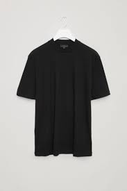 Cos Image 2 Of T Shirt With Raised Neck In Black Pakaian Kaos