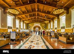 View of interior of Union Station, Los Angeles, California, United States  of America, North America Stock Photo - Alamy
