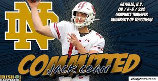 Here's the notre dame football schedule with a full list of the fighting irish's 2020 opponents, game locations, with game times, tv channels coming as they're announced. Former Wisconsin Qb Jack Coan Transfers To Notre Dame