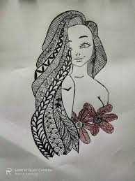 How can we end this list of cute and simple tutorials for long hairstyles for you lovely girls without mentioning the most classic and timeless look? Try To Draw A Doodle Art On Long Hair Girl Peakd