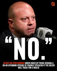 On the latest edition of the DFO Rundown, Frank Seravalli mentioned that he  interviewed Stan Bowman for a new episode of Frankly Speaking, where he  asked if the Oilers would trade for