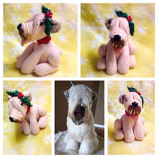 Wheaten terrier images, bramhall, stockport, united kingdom. Custom Handmade Soft Coated Wheaten Terrier Dog Christmas Ornament Figurine Sculpted With Dog Christmas Ornaments Soft Coated Wheaten Terrier Polymer Clay Cat