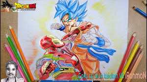 Goku Super Saiyan Blue Vs Iron Man Draw Goku Ssj3 Theme Iron Man Drawing Goku Super Saiyan Blue Goku Vs
