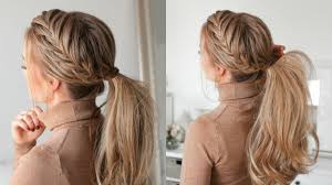 Braids can be incorporated into formal updos for prom and wedding hairstyles. Fishtail French Braid Ponytail Missy Sue