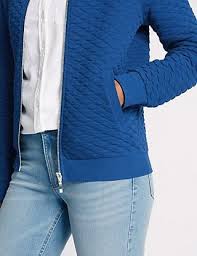Cotton Blend Quilted Jersey Bomber Jacket M S Collection M S Jersey Bomber Jacket Jackets Bomber Jacket