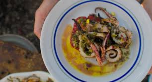 Gennaro Contaldo And Jamie Oliver Char Grilled Squid With Mint And Caper Salsa Recipe Italy Cooking Jamie S Recipes Grilled Squid