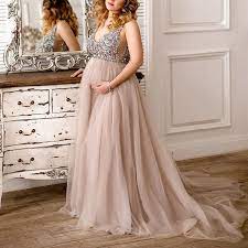 maternity v neck maxi tulle gown with tonal delicate sequins vestidos para embarazadas vestido de maternidad vestidos de maternidad