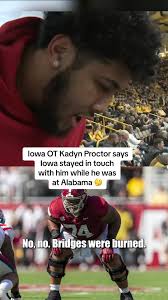 The Class of 2023’s No. 1 OT recently transferred from Alabama to Iowa not  long after Nick Saban retired. (🎥: Camille Gear) #collegefootball #cfb