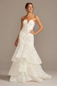 Notch Neck Lace Corset Mermaid Wedding Dress David S Bridal In 2020 Corset Mermaid Wedding Dress Davids Bridal Wedding Dresses Petite Wedding Dress