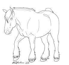 Draft Horse Lineart By Kholran On Deviantart Horse Coloring Pages Horse Coloring Warmblood Horses