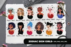 Download icon font or svg. Zodiac Sign Bundle Girls Vector Illustration Svg Zodiacsign Zodiac Cartoon Pisces In 2020 Graphic Design Resources Free Design Resources Alphabet Illustration