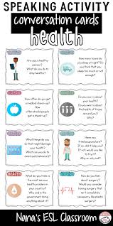 Health Esl Ell Ela Speaking And Writing Activities For Teens Bundle English Conversation For Kids Speaking Activities Speaking Activities English